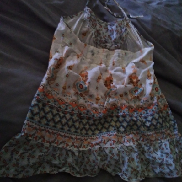 Babydoll halter tank floral large top boho… - Picture 2 of 5
